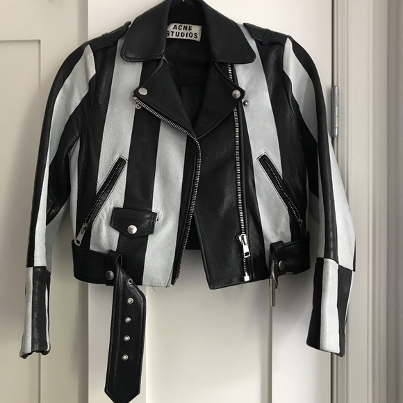 acne studios black leather jacket